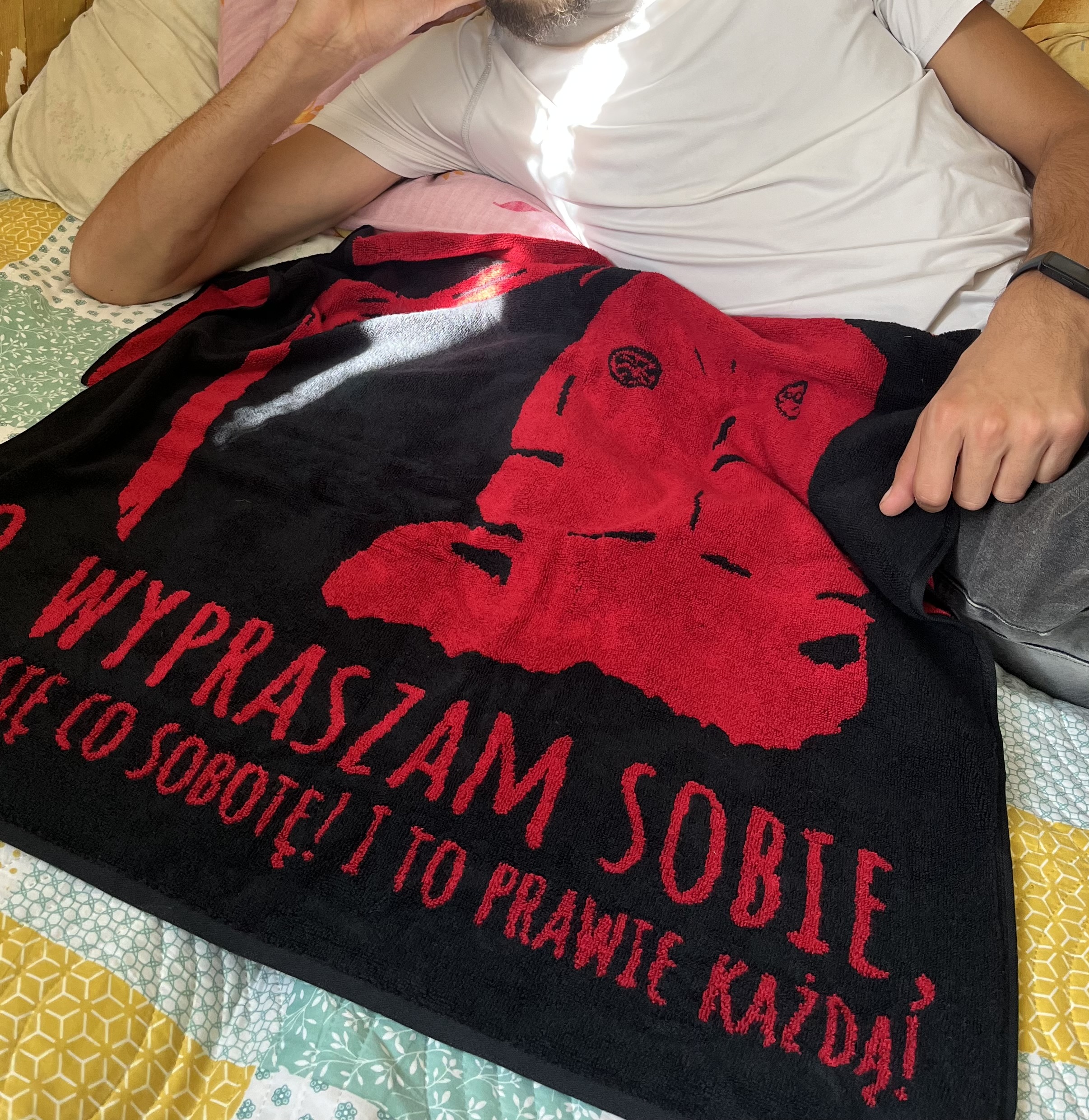 Duży ręcznik kąpielowy | 140x70 | Egzorcysta - Domino | idealny na basen