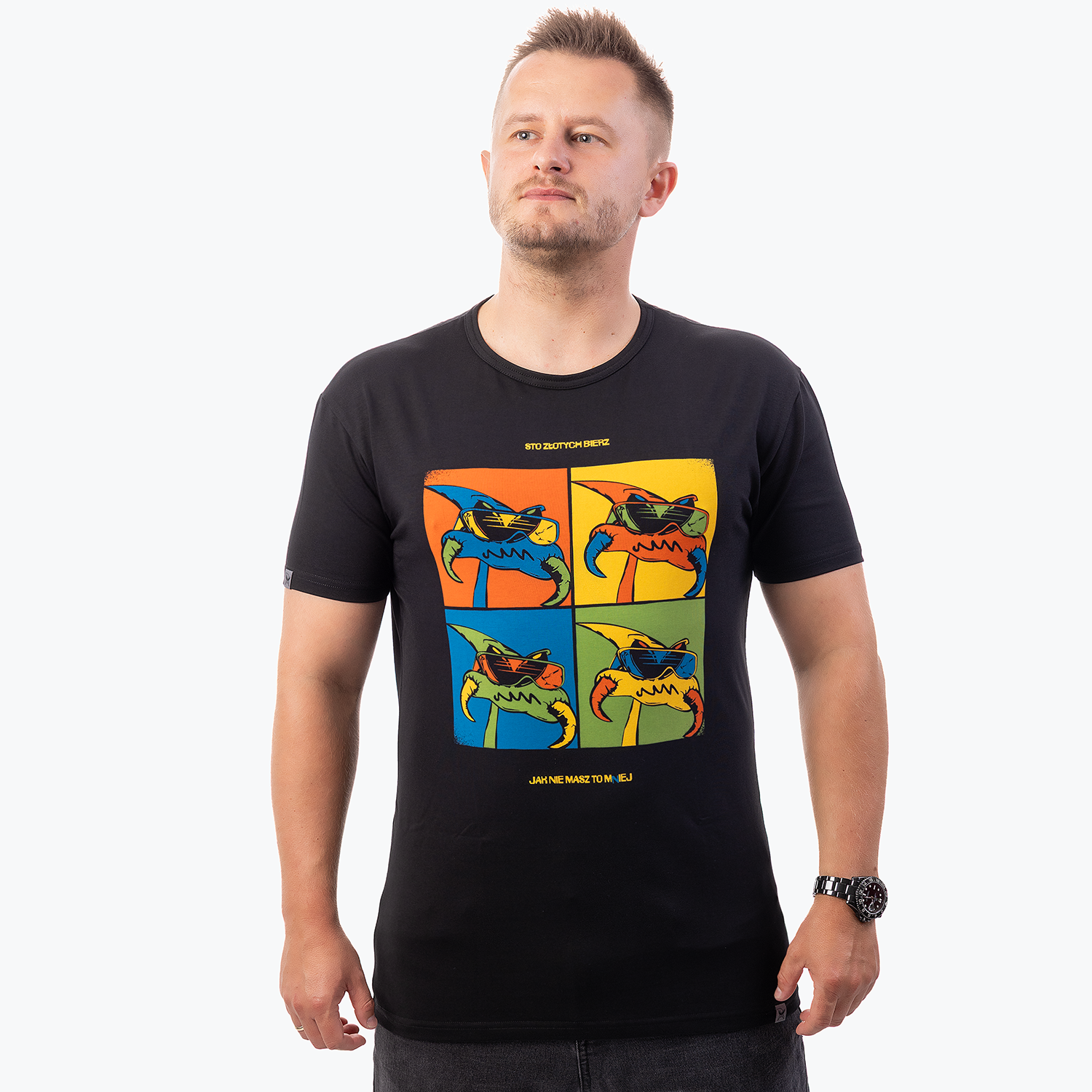 Koszulka czarna – Sto złotych bierz, jak nie masz to... (koszulka która pogodzi zwolenników "miej" i "mniej") - Image 2